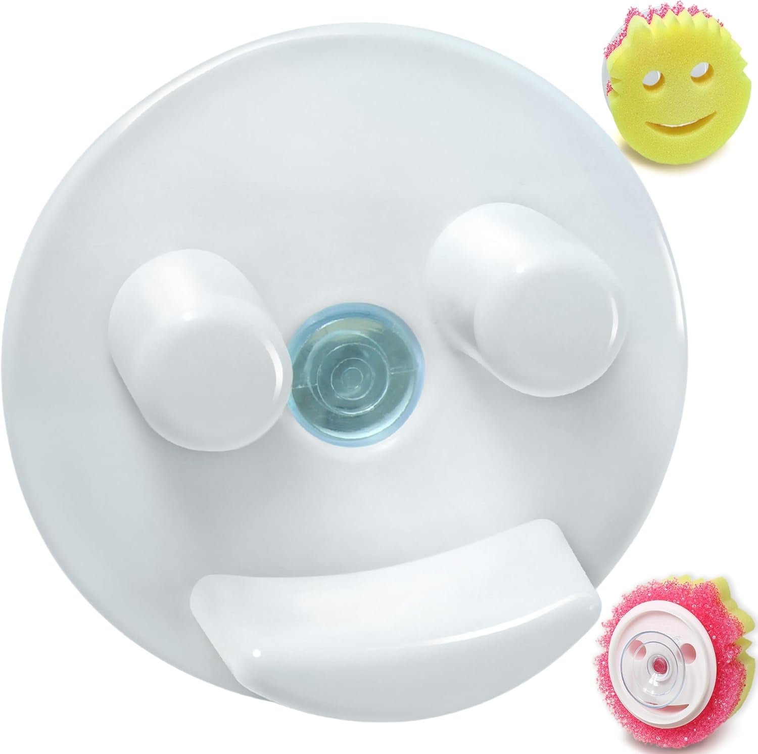 Beratek Scrub Daddy Holder - Daddy Caddy Sponge Holder - Keep Sponges Clean & Dry - Compatible Scrub Mommy Holder for Kitchen Sink - White, 1-Pack