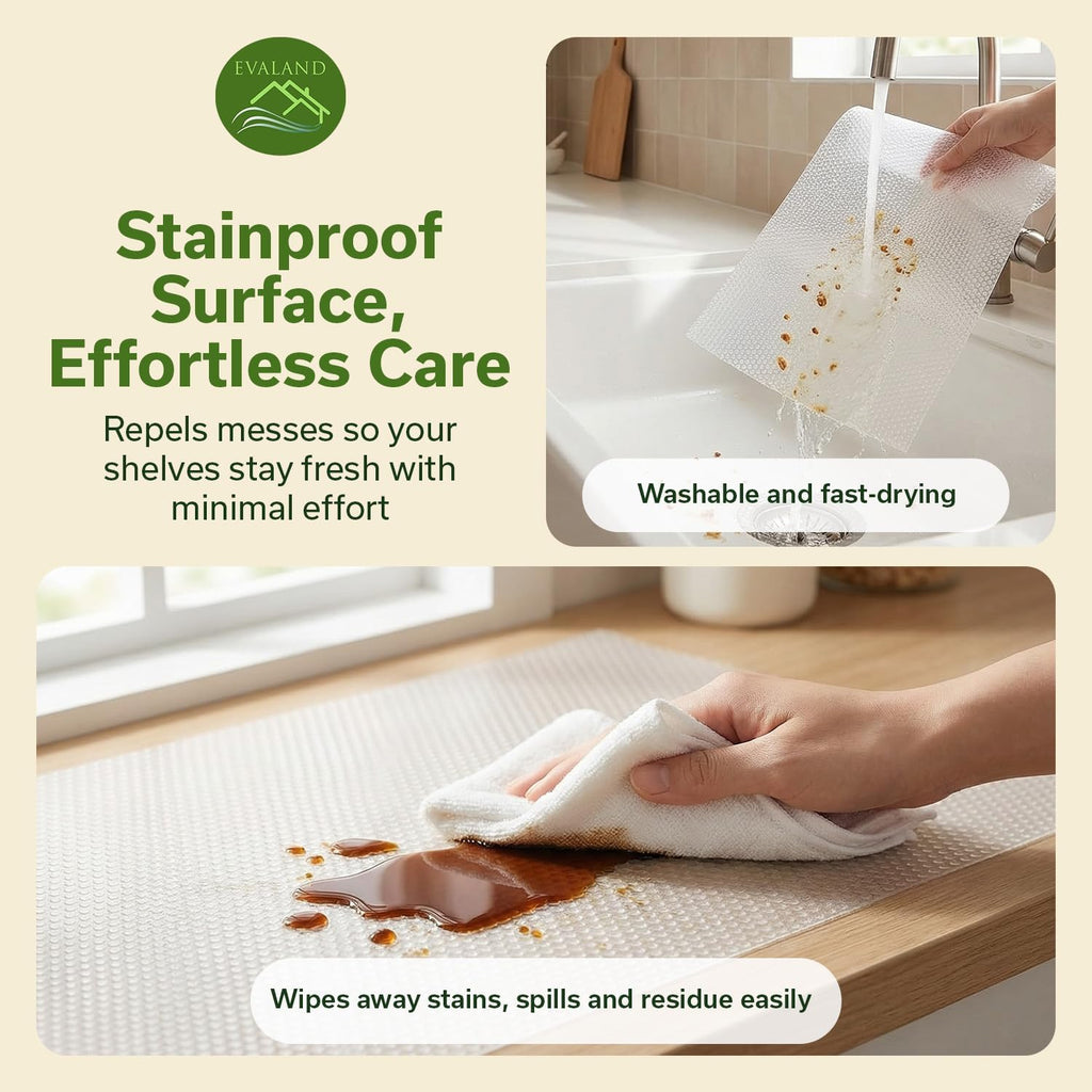Shelf Liners for Kitchen Cabinets Non-Adhesive 17.7" X 33 FT Clear Drawer Liner Non Slip, Washable Cabinet Liner, Waterproof Shelf Liners for Cabinets, Refrigerator Bathroom Pantry Cabinet Mat