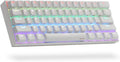 2D, 60% Wired/Wireless Mechanical Keyboard (Kailh Box White Switch/White Case) - Full Keys Programmable - True RGB Backlit - Tap Arrow Keys - Double Shot PBT Keycaps - NKRO - 1900Mah Battery