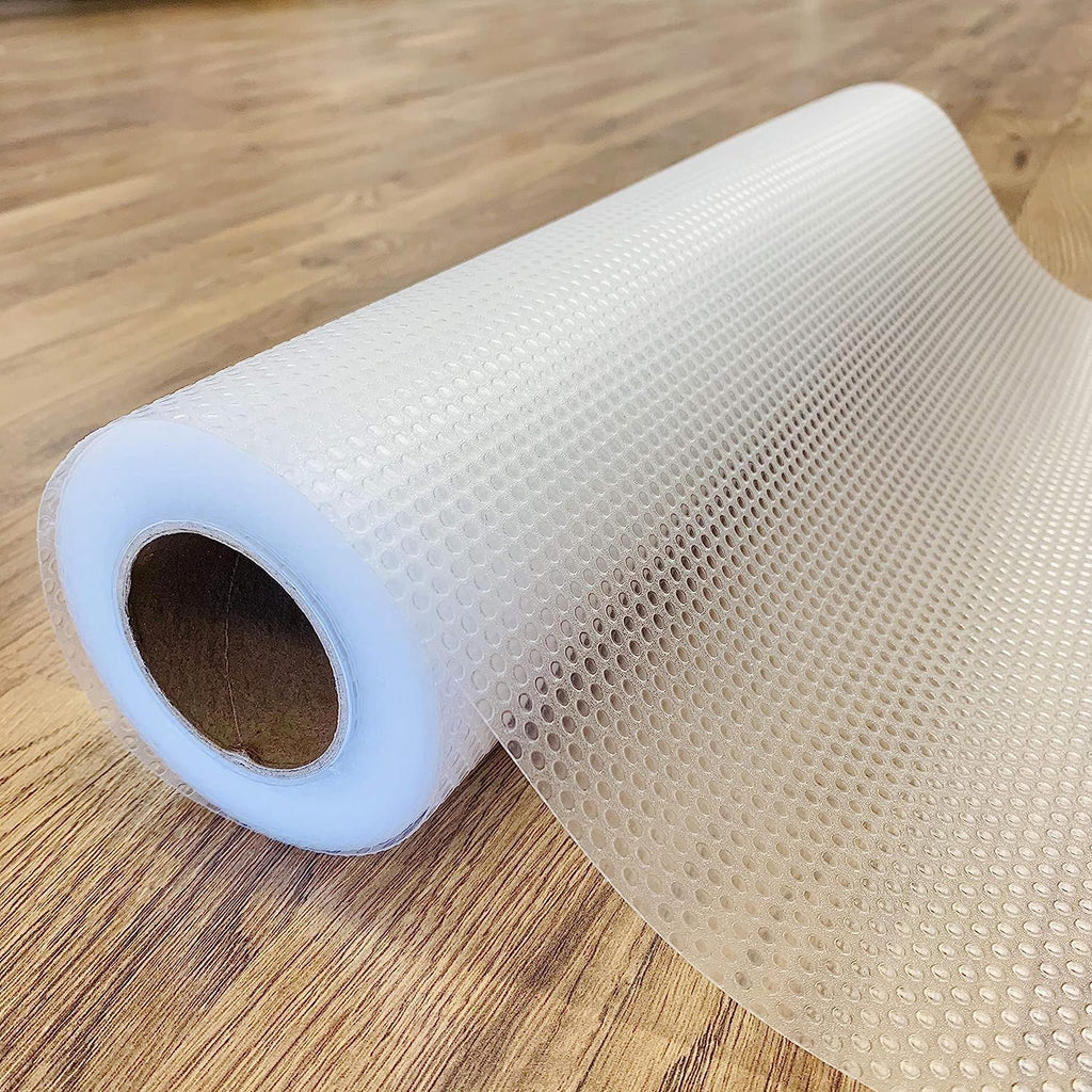 Shelf Liners for Kitchen Cabinets Non-Adhesive 17.7" X 33 FT Clear Drawer Liner Non Slip, Washable Cabinet Liner, Waterproof Shelf Liners for Cabinets, Refrigerator Bathroom Pantry Cabinet Mat