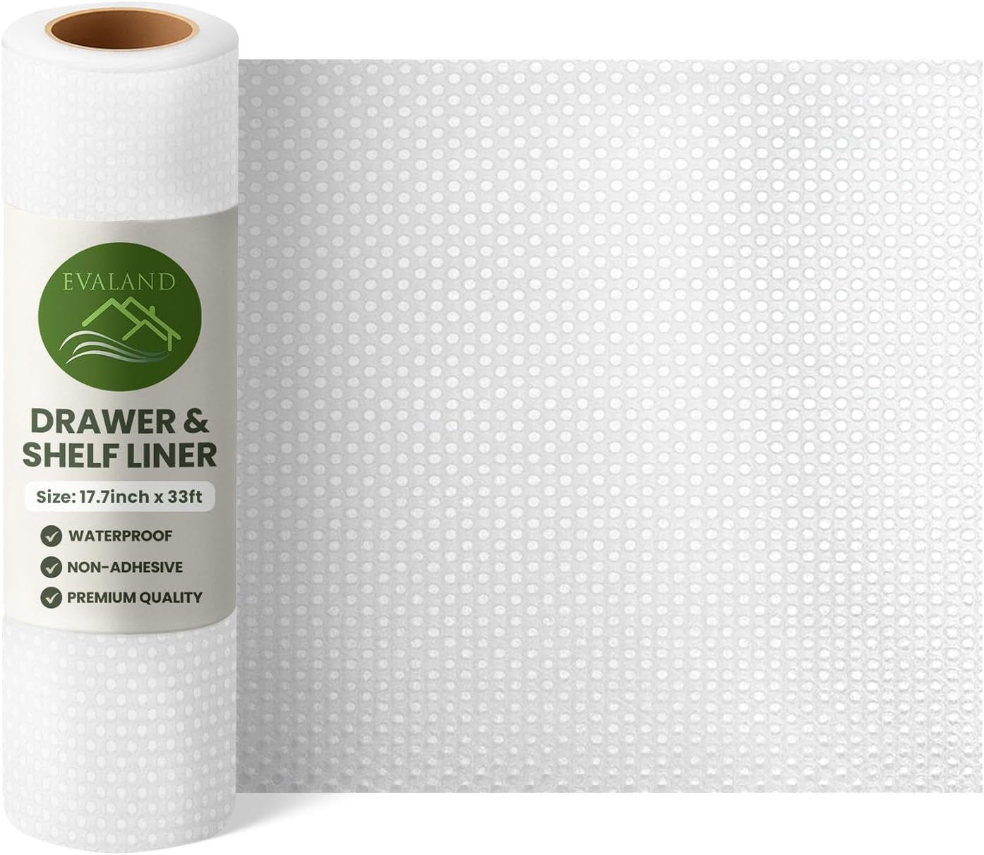 Shelf Liners for Kitchen Cabinets Non-Adhesive 17.7" X 33 FT Clear Drawer Liner Non Slip, Washable Cabinet Liner, Waterproof Shelf Liners for Cabinets, Refrigerator Bathroom Pantry Cabinet Mat