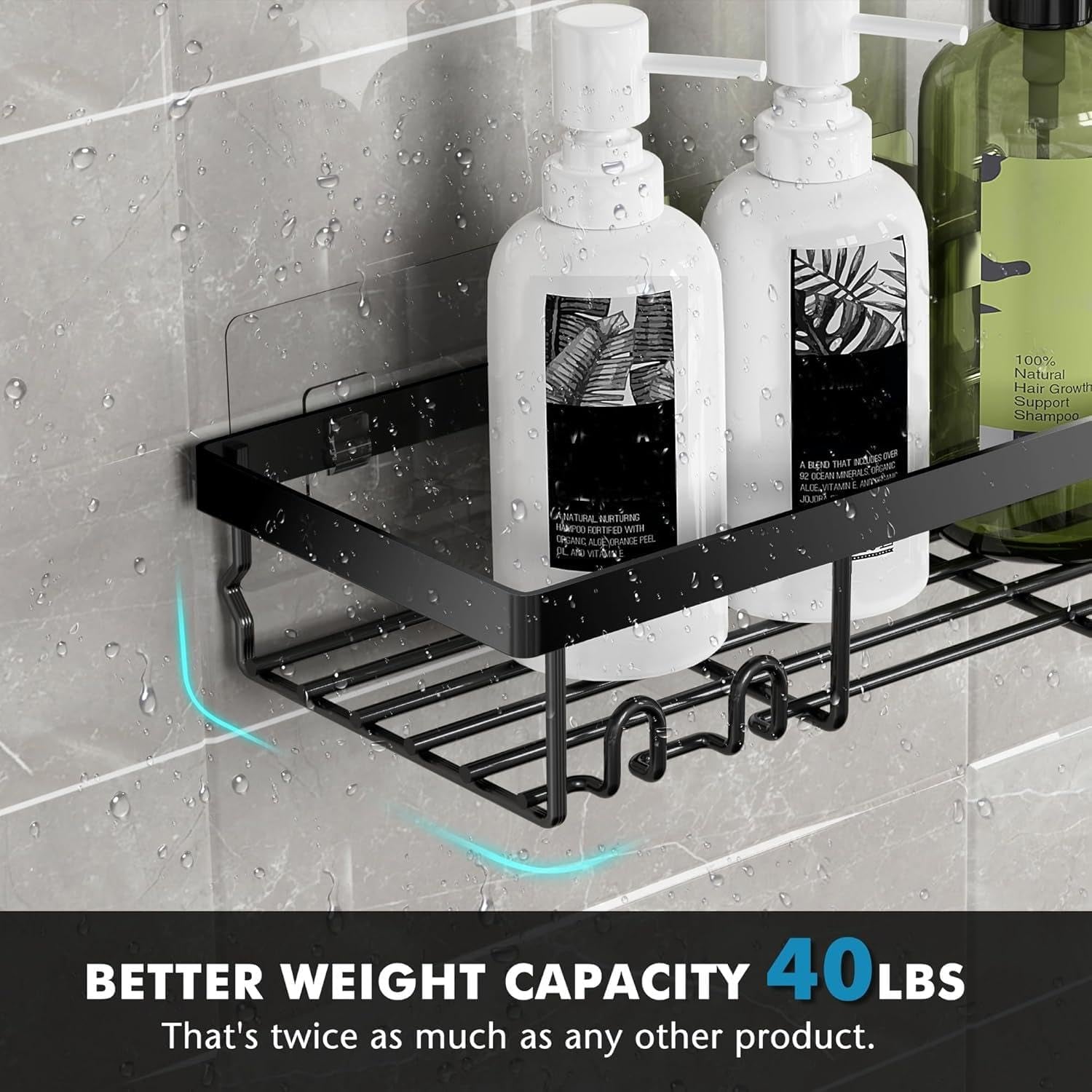 Adhesive Shower Caddy Organizer Shelves Rack - 5 Pack Corner Bathroom Storage Organization, Home & Kitchen Decor inside RV Accessories, Hanging First Apartment Household Camper Essentials