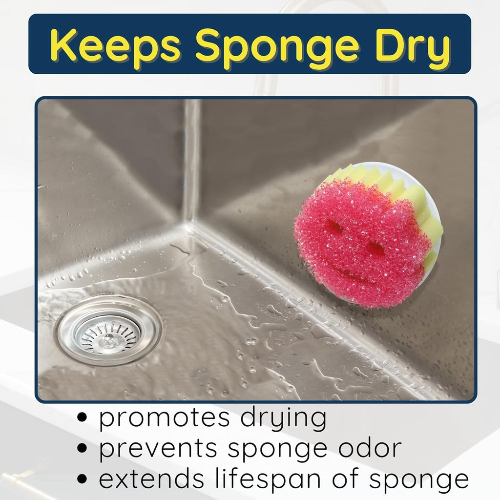 Beratek Scrub Daddy Holder - Daddy Caddy Sponge Holder - Keep Sponges Clean & Dry - Compatible Scrub Mommy Holder for Kitchen Sink - White, 1-Pack