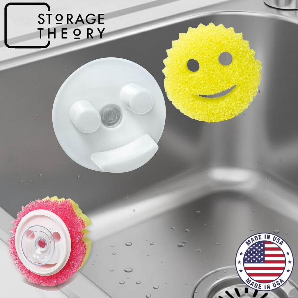Beratek Scrub Daddy Holder - Daddy Caddy Sponge Holder - Keep Sponges Clean & Dry - Compatible Scrub Mommy Holder for Kitchen Sink - White, 1-Pack