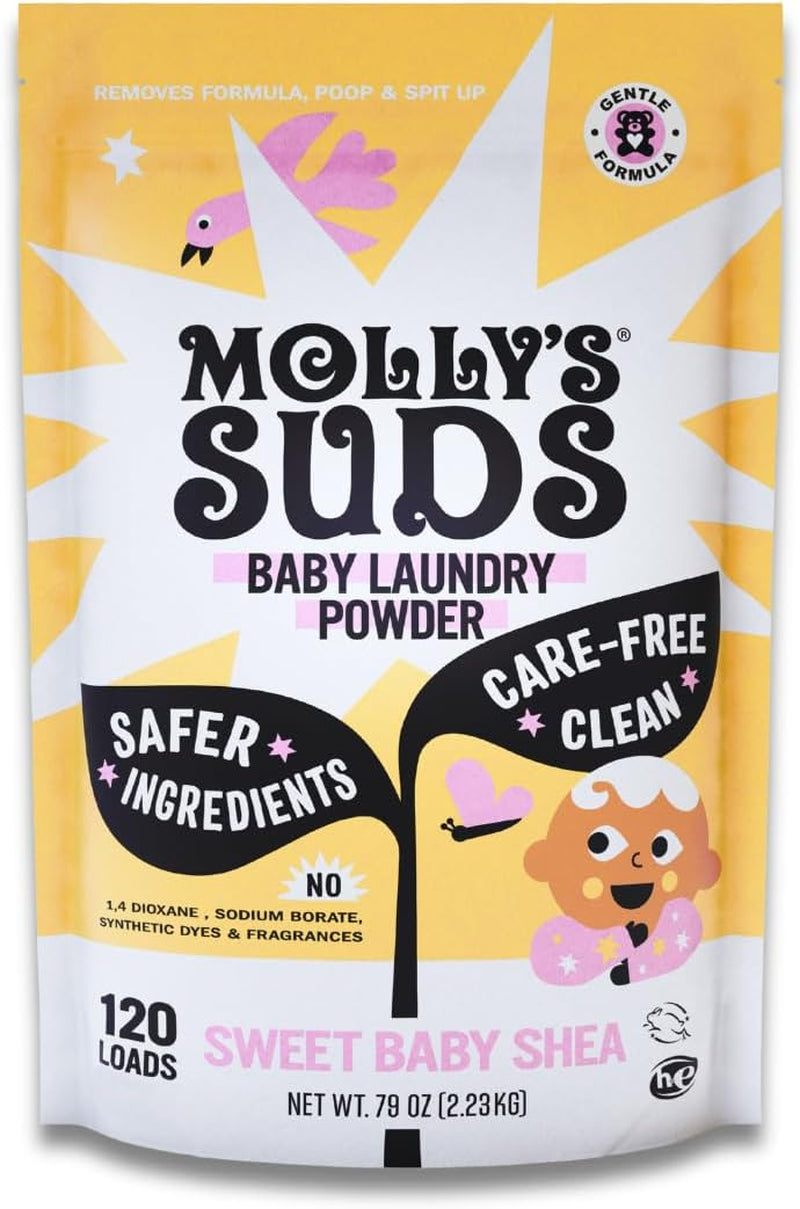 Baby Laundry Detergent Powder | Removes Formula, Poop & Spit-Up Stains | Extra Gentle for Newborns (Sweet Baby Shea)