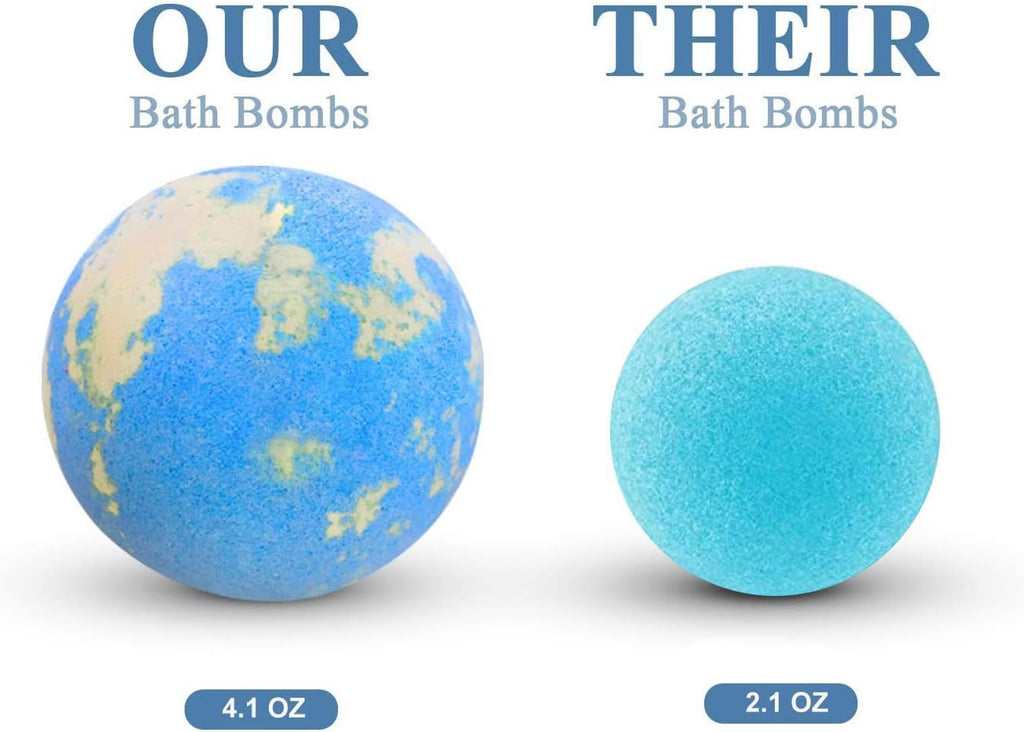 Bath Bombs Gift Set, Perfect for Bubble & Spa Bath to Moisturize Dry Skin. Christmas Birthday Gift Ideas for Women, Lovers, Friends, Girlfriend(4 X 4.1 Oz Bath Bombs & 2 X Scented Candles)