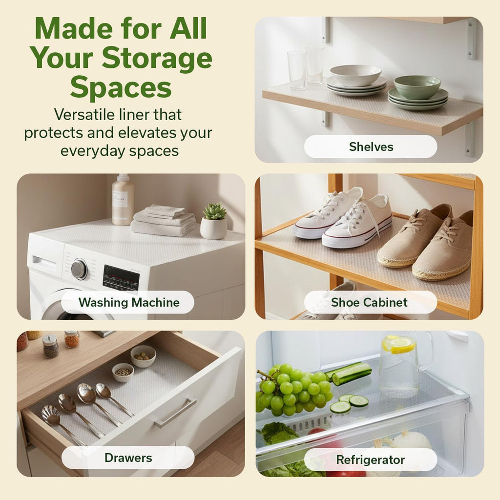 Shelf Liners for Kitchen Cabinets Non-Adhesive 17.7" X 33 FT Clear Drawer Liner Non Slip, Washable Cabinet Liner, Waterproof Shelf Liners for Cabinets, Refrigerator Bathroom Pantry Cabinet Mat