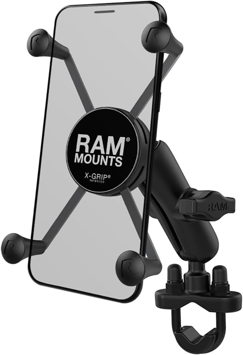 X-Grip Phone Mount with Handlebar U-Bolt Base, B Size 1" Ball Medium Arm, Motorcycle, ATV/UTV & Bike Mount RAM-B-149Z-UN7U